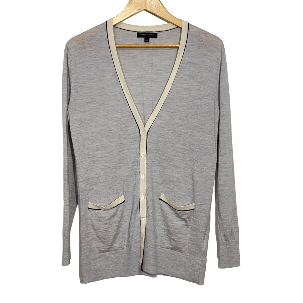 Banana Republic Mens Merino Wool Button Front Cardigan Sweater Summer Casual